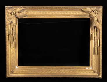19th C. American Giltwood Frame - Ferns and Cattails