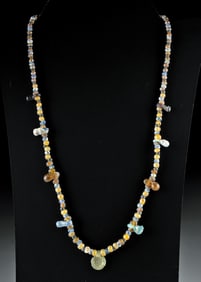 Ancient Roman-Byzantine Multicolor Glass Bead Necklace
