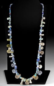 Roman-Byzantine Glass Bead Necklace & Stamped Pendants
