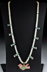 Published Depression Era Santo Domingo Bird Necklace