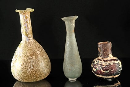 Three Dainty Ancient Roman Glass Vessels