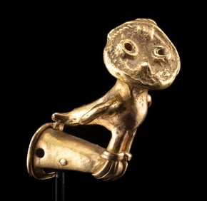 Sinu Gold Owl Finial - Ceremonial Staff