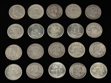 Twenty Silver USA Franklin Half Dollar Collection