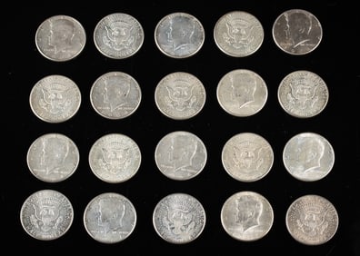 Collection of Twenty Silver 1964 Kennedy Half Dollars