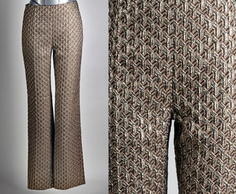 Prada Shimmering Metallic Brocade Evening Trousers