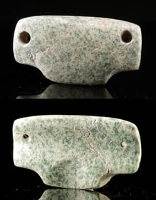 Olmec Mottled Jadeite Palette or Pendant Ornament