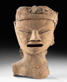 Ancient Veracruz Pottery Large Head Fragment