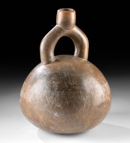 Ancient Chavin Stirrup Spout Vessel w/ Incised Hatching