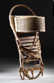 Native American Apache Wood & Cotton Baby Cradleboard