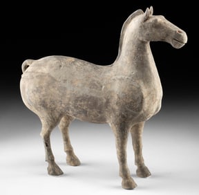 Chinese Han Dynasty Pottery Smiling Horse