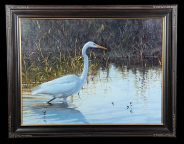 Marc Hanson Painting - "Silent Wader" (2010)