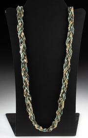 Multi-Strand Faience Necklace Featuring Ancient Egyptian Beads