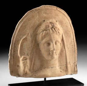 Tarentum Votive Bust Woman Holding Pomegranate