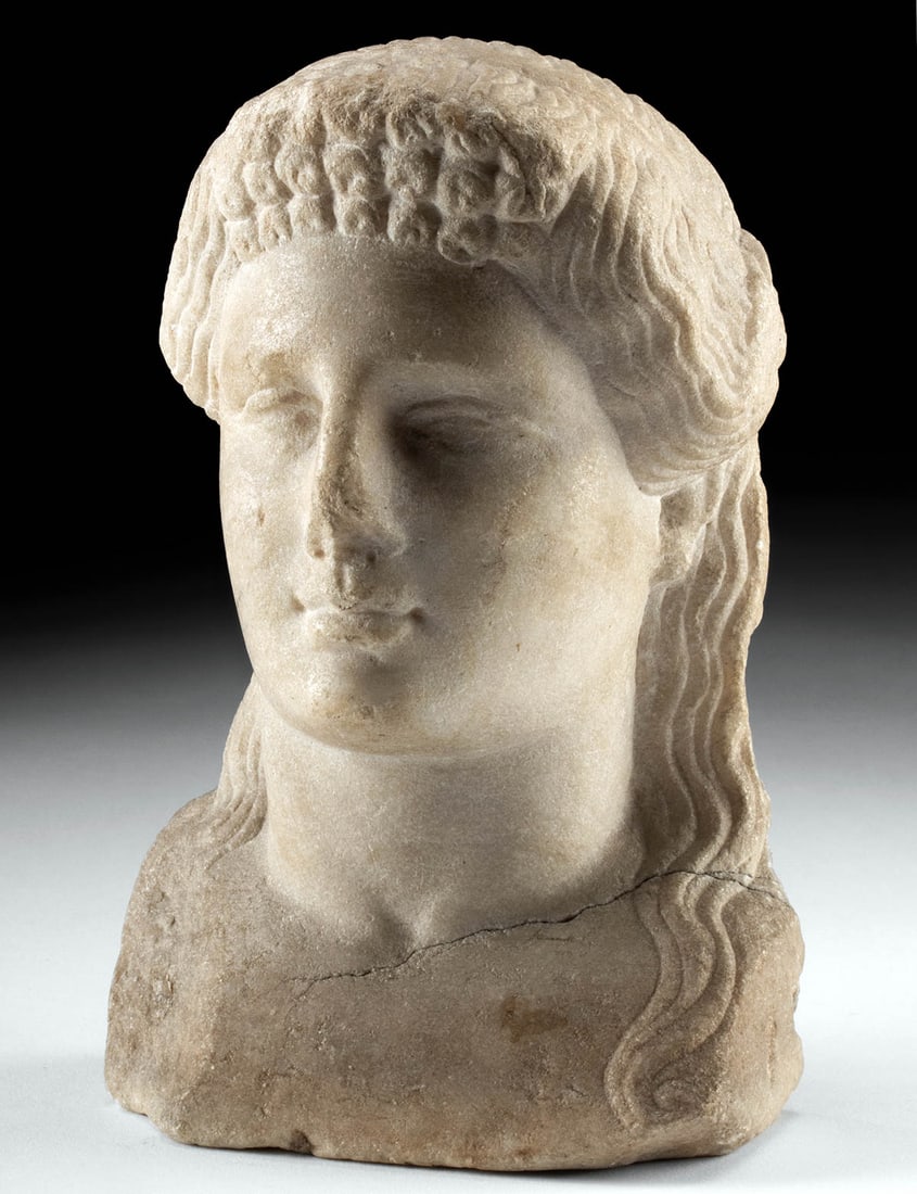 Refined Imperial Roman Marble Head of Apollo with Taenia (1 of 4)
