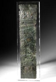 Neo-Assyrian Bronze Quiver Cover - Lion-and-Warrior Combat Scenes