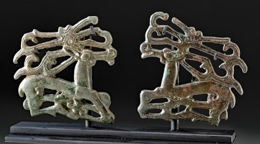 Scythian Bronze Harness Attachments, Recumbent Caribou Form