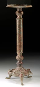Persian Siljuk Bronze Lamp Stand, Khorasan Region