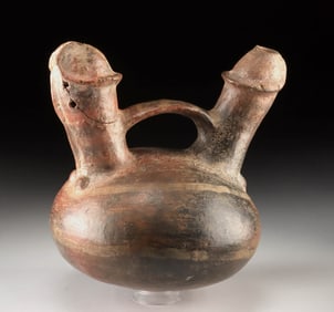 Vicus Double Phallus Whistling Bridge Vessel