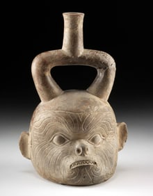 Chavin Spouted Vessel - Monkey Head Form