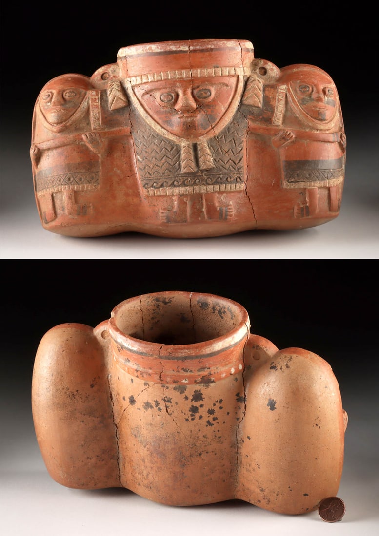 Moche Polychrome Vessel - Central Leader, Attendants (1 of 4)
