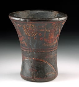 Inca Post-Conquest Painted Wood Kero