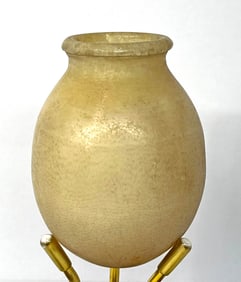 Egyptian New Kingdom Ovoid Alabaster Vessel (for Oils or Perfumes)