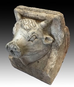 Greek Marble Fountain Spout in the Form of a Bull, Hellenistic Period