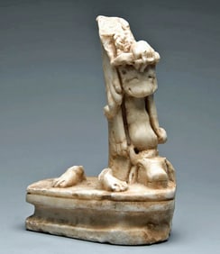 Roman Marble Fragment Depicting Weary Hercules with Lion Skin & Club