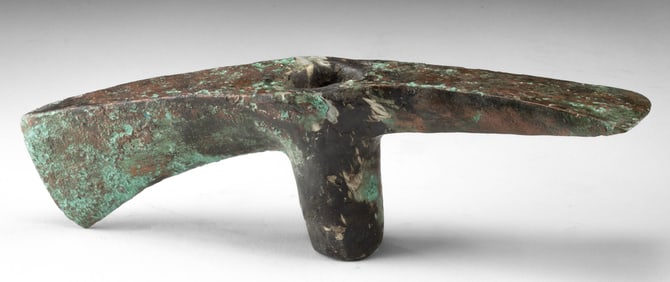 Luristan Copper Axe / Adze Head Cylindrical Socket (9.75" Long)