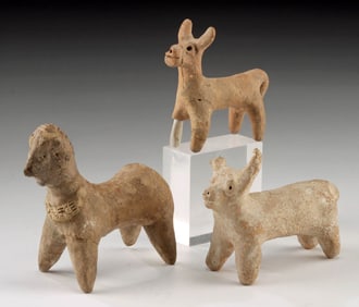 3 Syro-Hittite Pottery Quadrupeds - 2 Bulls + 1 Hybrid