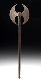 19th C. Indo-Persian Double Headed Crescent Axe