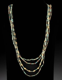 Wearable Egyptian Antiquity Era Faience Bead Necklace