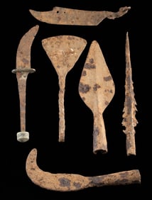 Assorted Viking - Medieval Iron Blade Weapons & Tools