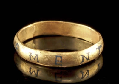 16th C. Post-Medieval Gold Memento Mori Ring - 22K+