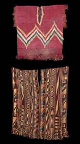 Two Fine Nazca Wool Child Tunics w/ Geometric Motifs
