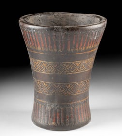 Inca Post-Conquest Polychrome Wood Kero Cup