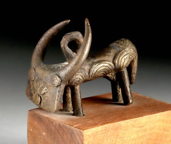 African Senufo Brass Bush Cow Pendant Amulet