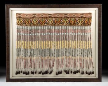 Framed Indonesian Toraja Beaded Dance Funerary Apron