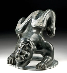 Large Inuit Soapstone Acrobat in Transformative Pose