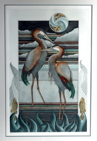 Beki Killorin Etching of Herons - "Tidelines"