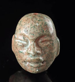 Olmec Greenstone Were-Jaguar Maskette Pendant