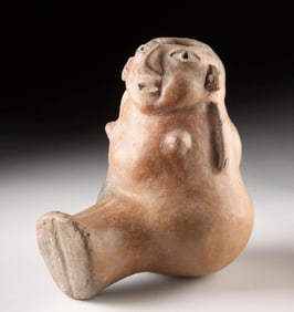 Olmecoid / Proto-Maya Pottery Seated Female Vessel