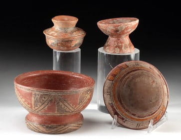 Four Chupicuaro, Michoacan, & Narino Pottery Vessels