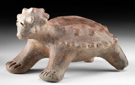 Colima Shaft Tomb Pottery Horned Lizard Effigy Statue