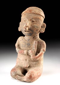 Nayarit Seated Musician - Pottery Figure with Rasp