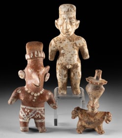 Three Jalisco Pottery Figures - 1 Male & 2 Female