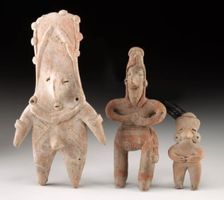 West Mexico Pottery Figurine Trio - Jalisco & Colima