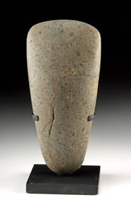 Large Ancient Maya Andesite Stone Ritual Celt