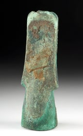 Peruvian Socketed Copper Chisel With Textile Remains