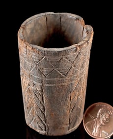 Inca Miniature Carved Wooden Kero Vessel